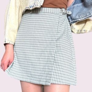 Brandy Melville | J. Galt | Green Plaid Emerson Skirt